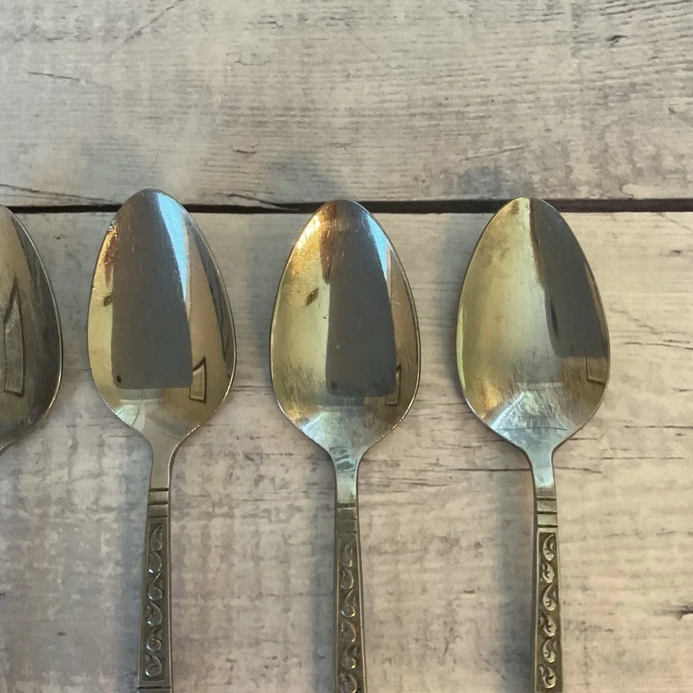 Riviera RIF4 Stainless Flatware Japan Set Of 6 Teaspoons MCM Vintage